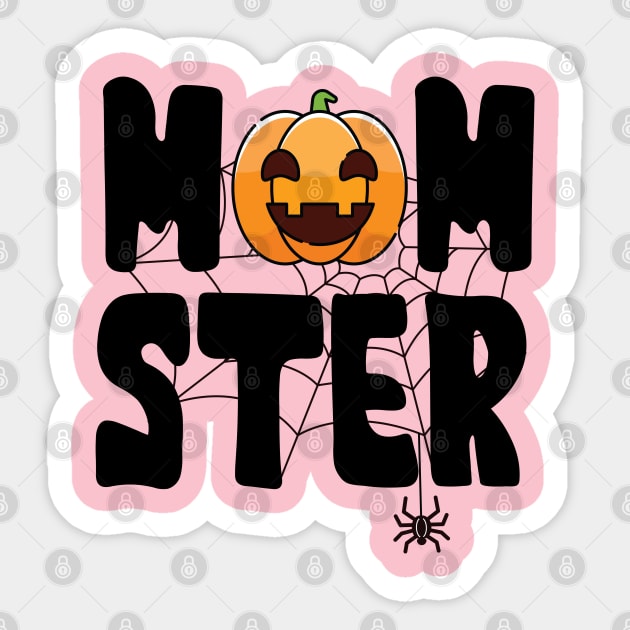 Mom-ster Pumpkin Sticker by CanossaGraphics